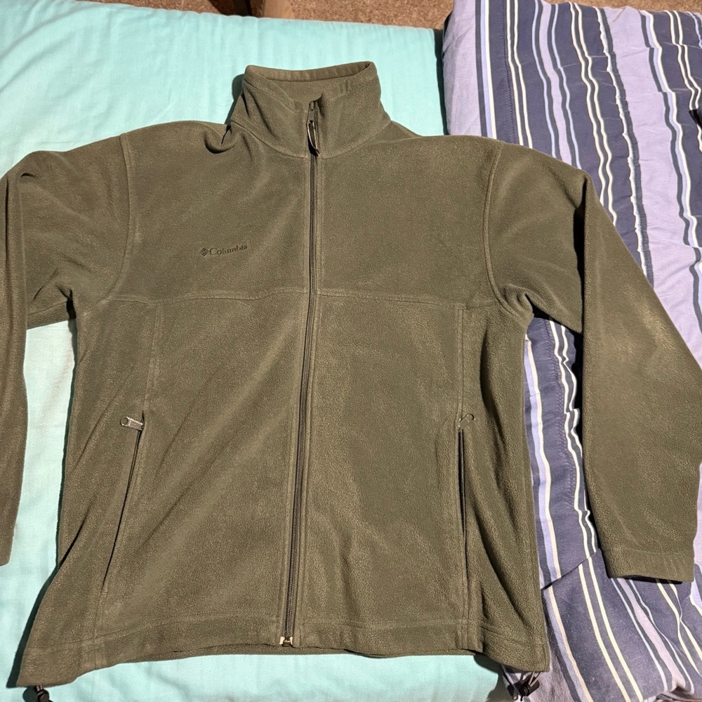 Columbia Green Performance Jacket Full-Zip Stand-Up Collar